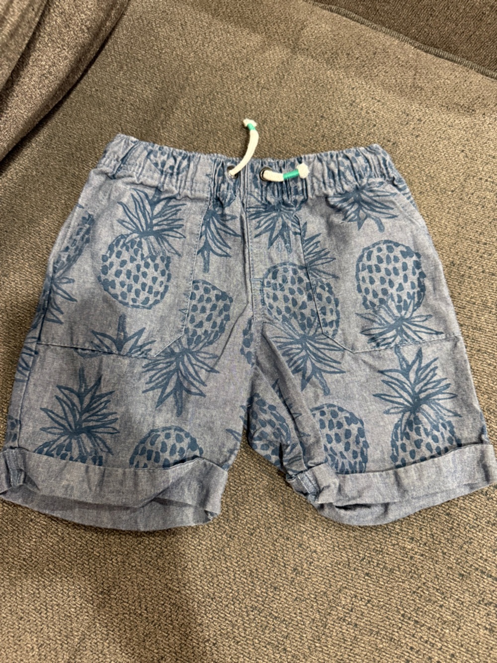 Cat & Jack Blue Chambray Pineapple Print Shorts